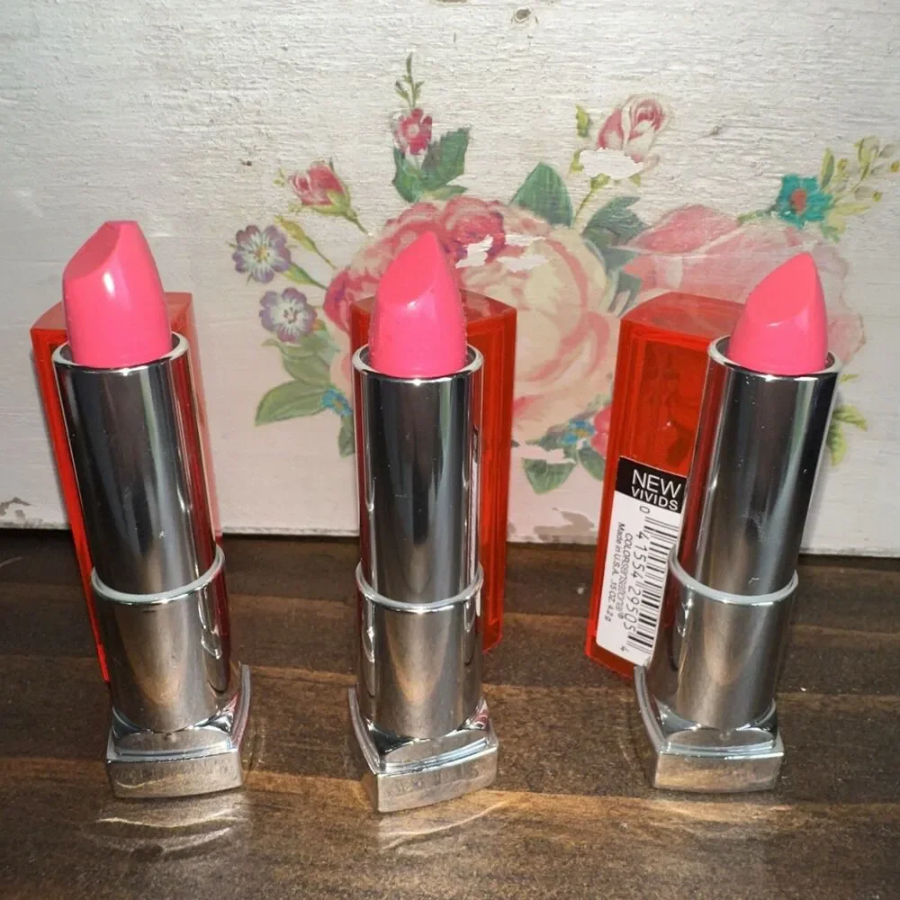 3x Maybelline Color Sensational Vivid Lipstick 865 Fuchsia Flash Satin Finish